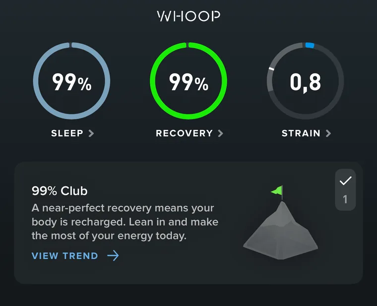 Whoop-sovellus: uni 99 % ja palautuminen 99 %